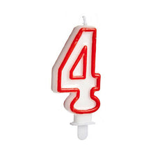 Load image into Gallery viewer, Candle Birthday Number 4 Red White (12 Units)