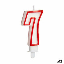 Load image into Gallery viewer, Candle Birthday Number 7 Red White (12 Units)