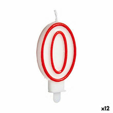 Load image into Gallery viewer, Candle Red White Birthday Number 0 (12 Units)