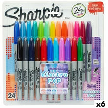 Load image into Gallery viewer, Set of Felt Tip Pens Sharpie Electro Pop Multicolour 24 Pieces 1 mm (6 Units)