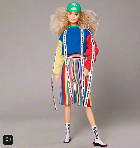 Barbie BMR 1959 Barbie Signature Doll Blonde Hair Green Cap Stripey Trousers