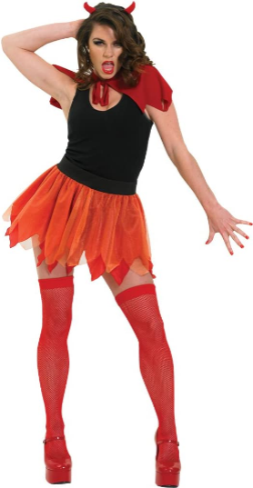 Devil Tutu Costume Set - (Adult Female) One Size Tutu Cape and Headband