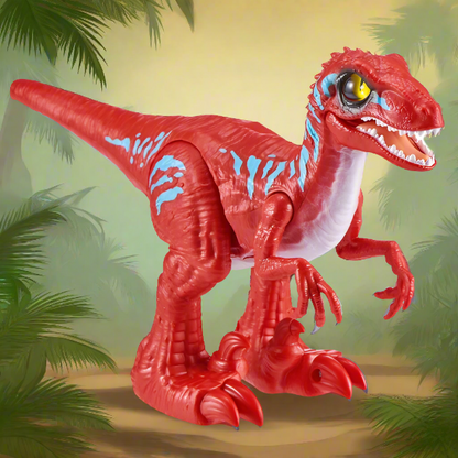 NEW ZURU Robo Alive Rampaging Raptor - Robotic Dinosaur Toy (Red/Blue)