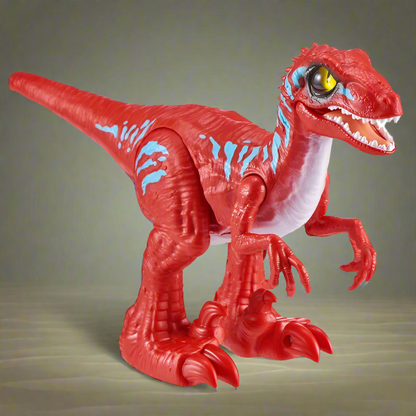 NEW ZURU Robo Alive Rampaging Raptor - Robotic Dinosaur Toy (Red/Blue)