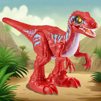 NEW ZURU Robo Alive Rampaging Raptor - Robotic Dinosaur Toy (Red/Blue)