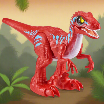 NEW ZURU Robo Alive Rampaging Raptor - Robotic Dinosaur Toy (Red/Blue)
