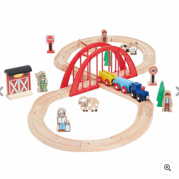 Squirrel Play 35 Piece Wooden Train Set