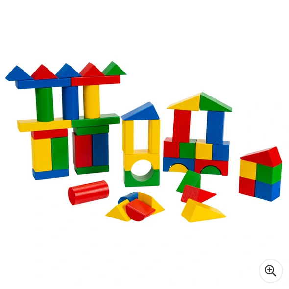 Squirrel Play 50 Piece Kids Wooden Building Blocks