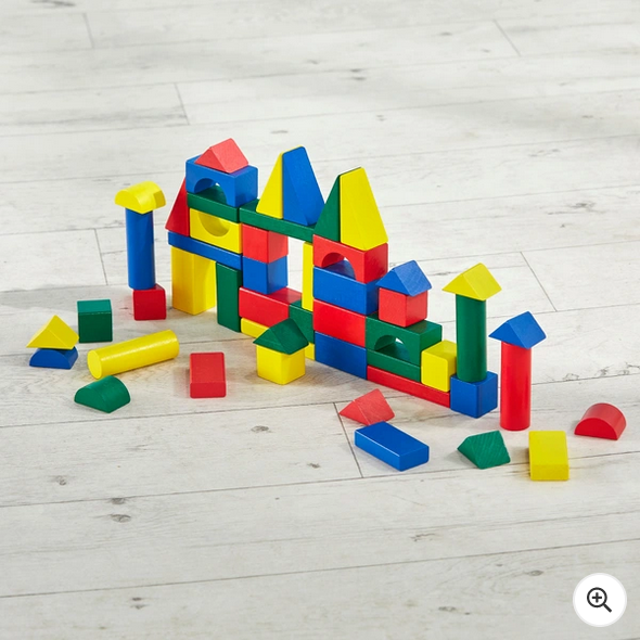 Squirrel Play 50 Piece Kids Wooden Building Blocks