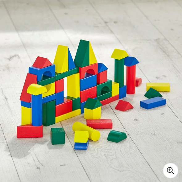 Squirrel Play 50 Piece Kids Wooden Building Blocks