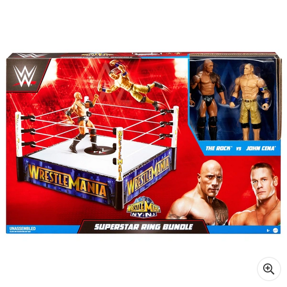 WWE WrestleMania The Rock vs John Cena Superstar Ring Bundle