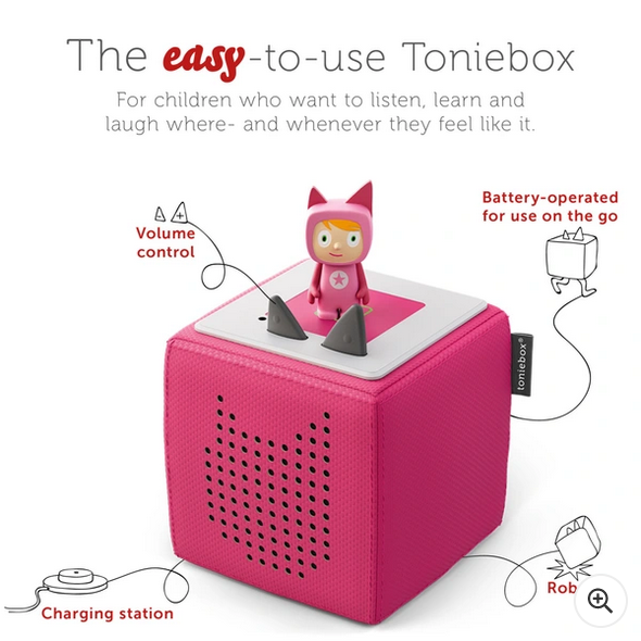 Tonies Toniebox Starter Set Audio Speaker for Kids – Pink