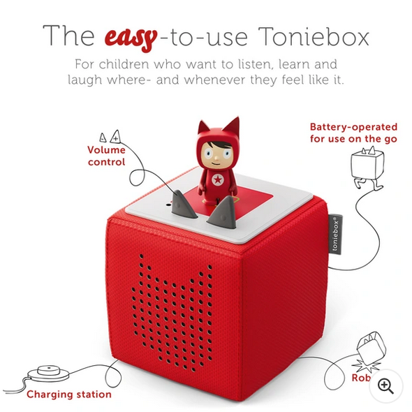 Tonies Toniebox Starter Set Audio Speaker for Kids – Red