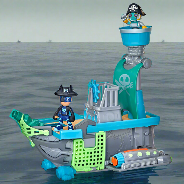 PJ Masks Sky Pirate Battleship Vehicle Playset with 2 Action Figures