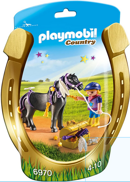 Playmobil Country 6970 Collectable Groomer with Star Pony Action Figure