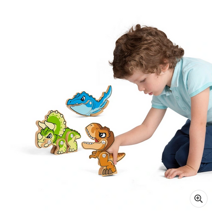 Jurassic World Wooden Dinosaurs 3 Pack