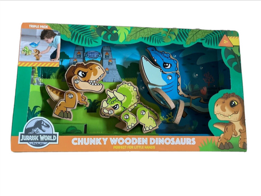 Jurassic World Wooden Dinosaurs 3 Pack