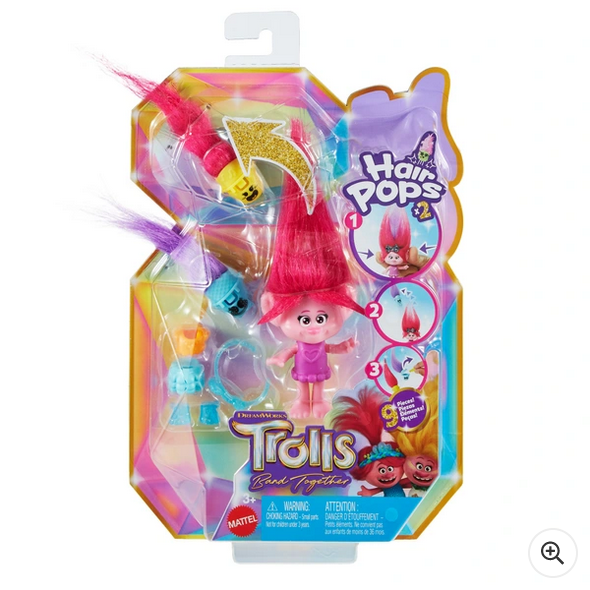 Trolls 3 Band Together Hair Pops Poppy Small 10cm Doll