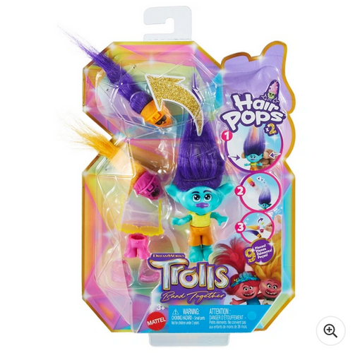 Trolls 3 Band Together Hair Pops Branch Small 10cm Doll