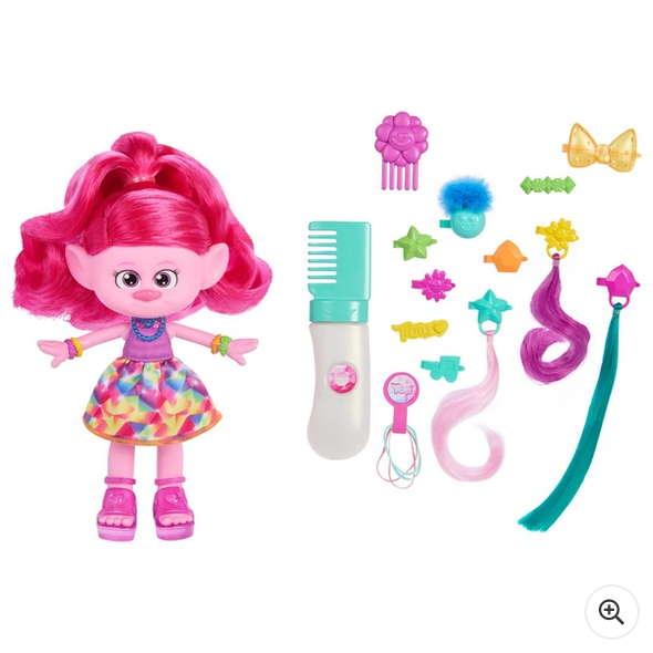 Trolls 3 Band Together Hair-Tastic Queen Poppy Fashion Doll