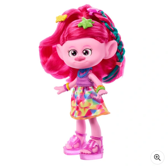 Trolls 3 Band Together Hair-Tastic Queen Poppy Fashion Doll