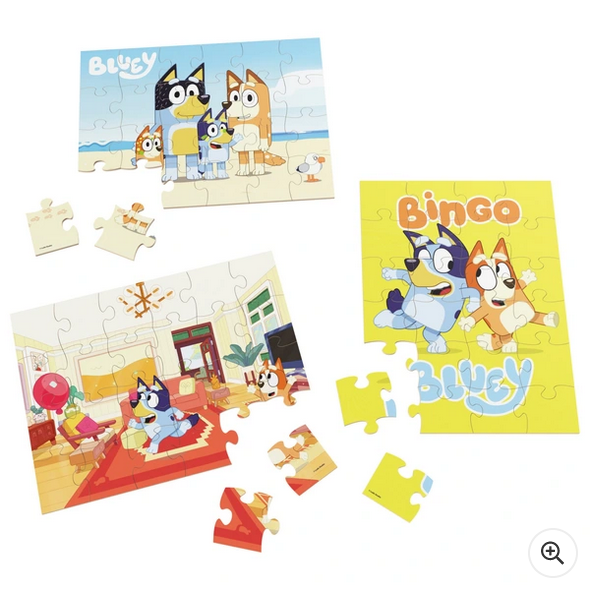 Bluey Wooden Puzzle 3 Pack and Storage Tray – IEWAREHOUSE