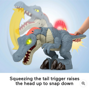 Fisher Price Imaginext Jurassic World Ultra Snap Spinosaurus Dinosaur with Lights & Sounds