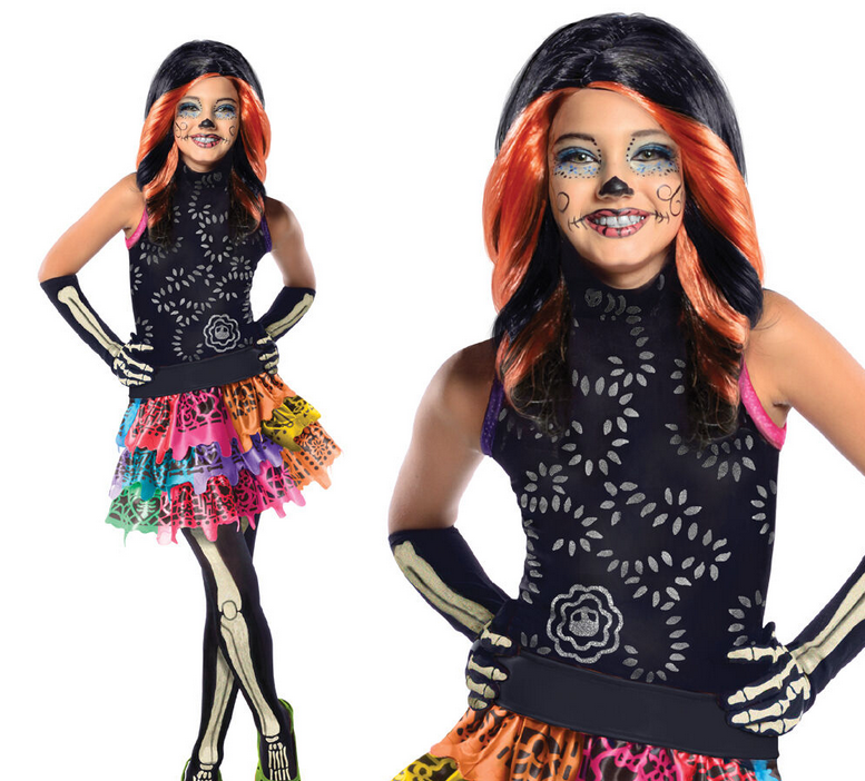 Girls Monster High Skelita Calaveras Fancy Dress Costume 3 To 4 Years