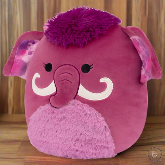 30cm Magdalena the Magenta Woolly Mammoth Soft Toy