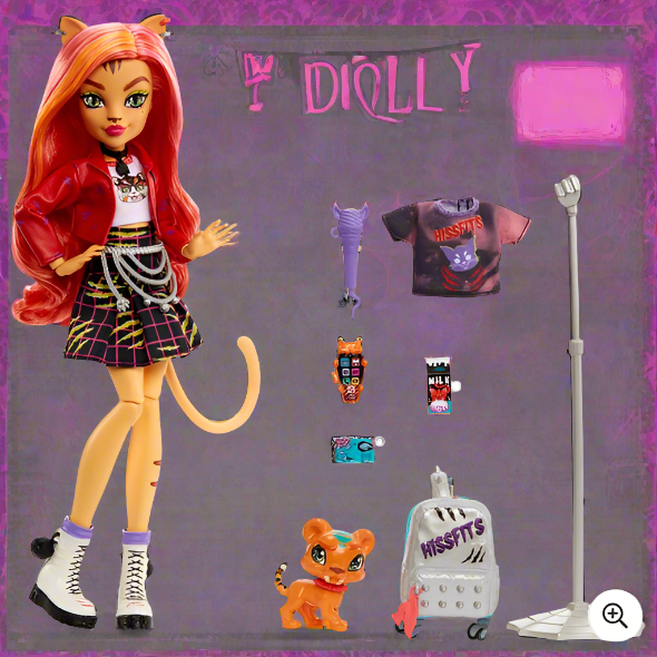 Monster High Toralei Stripe Doll with Pet and Accessories