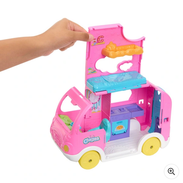 Barbie Club Chelsea 2-in-1 Camper Playset with 2 Pets & Accessories