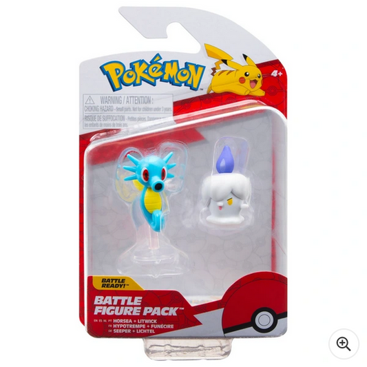 Pokémon Litwick and Horsea 5cm Battle Figures 2 Pack