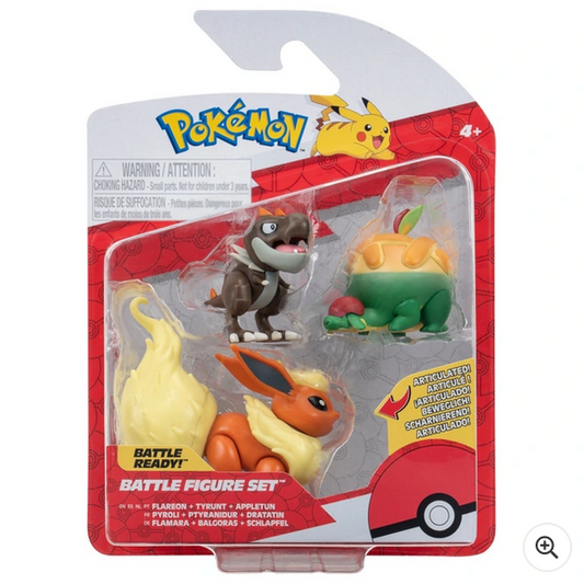 Pokemon Battle Figure 3 Pack Appletun Tyrunt Flareon