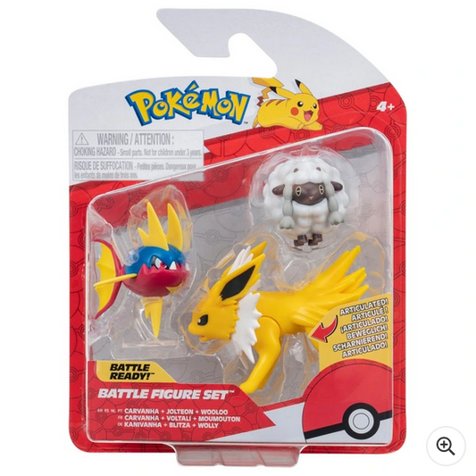 Pokémon Battle Figure 3-Pack (Jolteon, Carvanha, Wooloo)