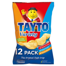 Load image into Gallery viewer, Tayto Crisps Assorted 12 X 25G 4 cheese 4 salt 4 smokey bacon
