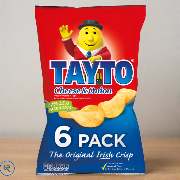 Tayto Cheese & Onion Flavour Potato Crisps 6 x 25g Multipack