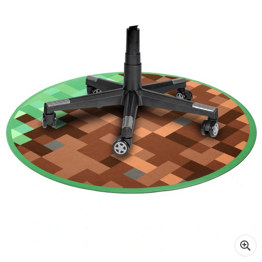 Gaming Chair Floor Mat - Minecraft Turf Design