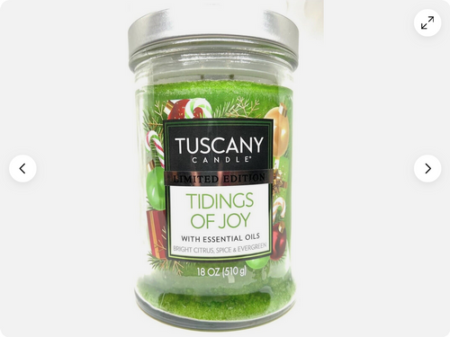 Tuscany  Edition Tidings Of Joy Candle With Essentials Oil - 18 Oz