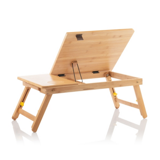 InnovaGoods Bamboo Folding Side Table Lapwood