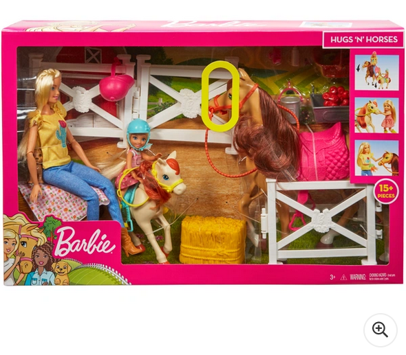 Barbie Hugs 'n' Horses Playset Barbie Chelsea Horse Pony Plus Accessories