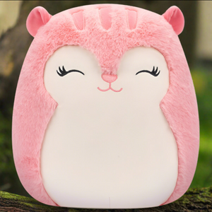 Squishmallows Fuzz-A-Mallows 30cm Amina the Pink Squirrel Soft Toy
