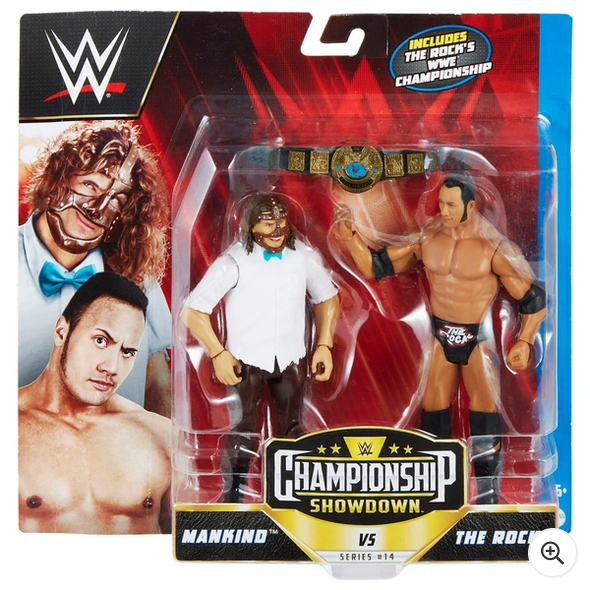 WWE Championship Showdown Mankind vs The Rock Action Figure 2 Pack