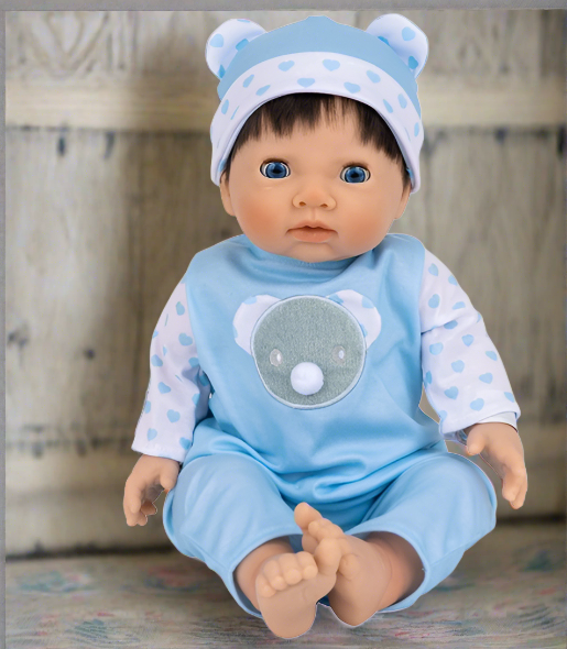 Tiny Treasures Baby Doll in Blue Bear Outfit 44cm