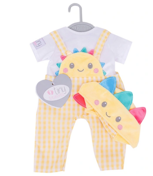 Tiny Treasures Sunshine Dungarees Outfit for baby doll