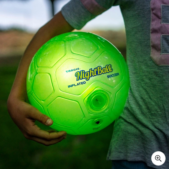 Tangle NightBall Light Up Football Green Size 5