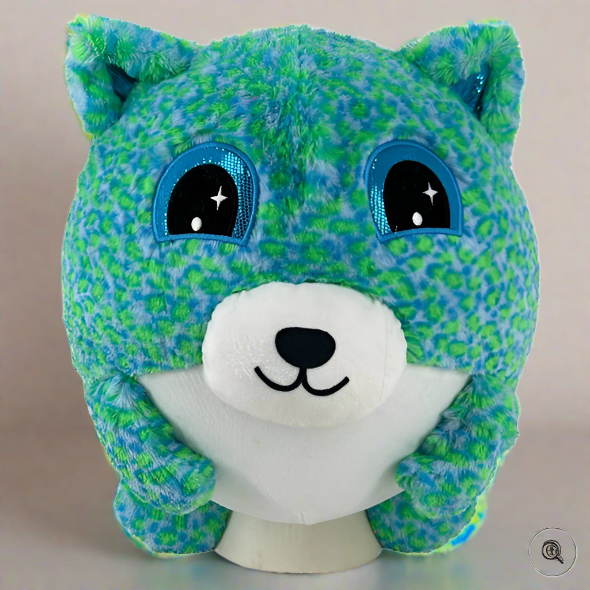 Hugpals 30cm Blue and Green Leopard Print Plush Ball Toy