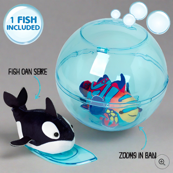 Zhu Zhu Aquarium Bubble Ball & Surfboard Starter Playset With Fish