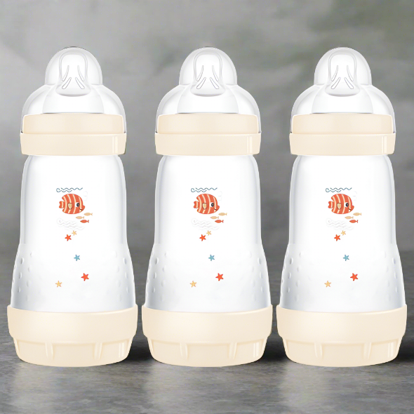 MAM Easy Start Self-Sterilising Anti-Colic Baby Bottle 260ml 3 Pack Assorted colours