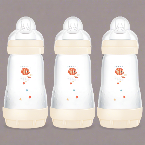 MAM Easy Start Self-Sterilising Anti-Colic Baby Bottle 260ml 3 Pack Assorted colours