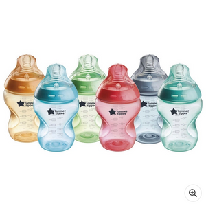 Tommee Tippee Natural Start Anti-Colic Baby Bottle 260ml 6 Pack Multicoloured
